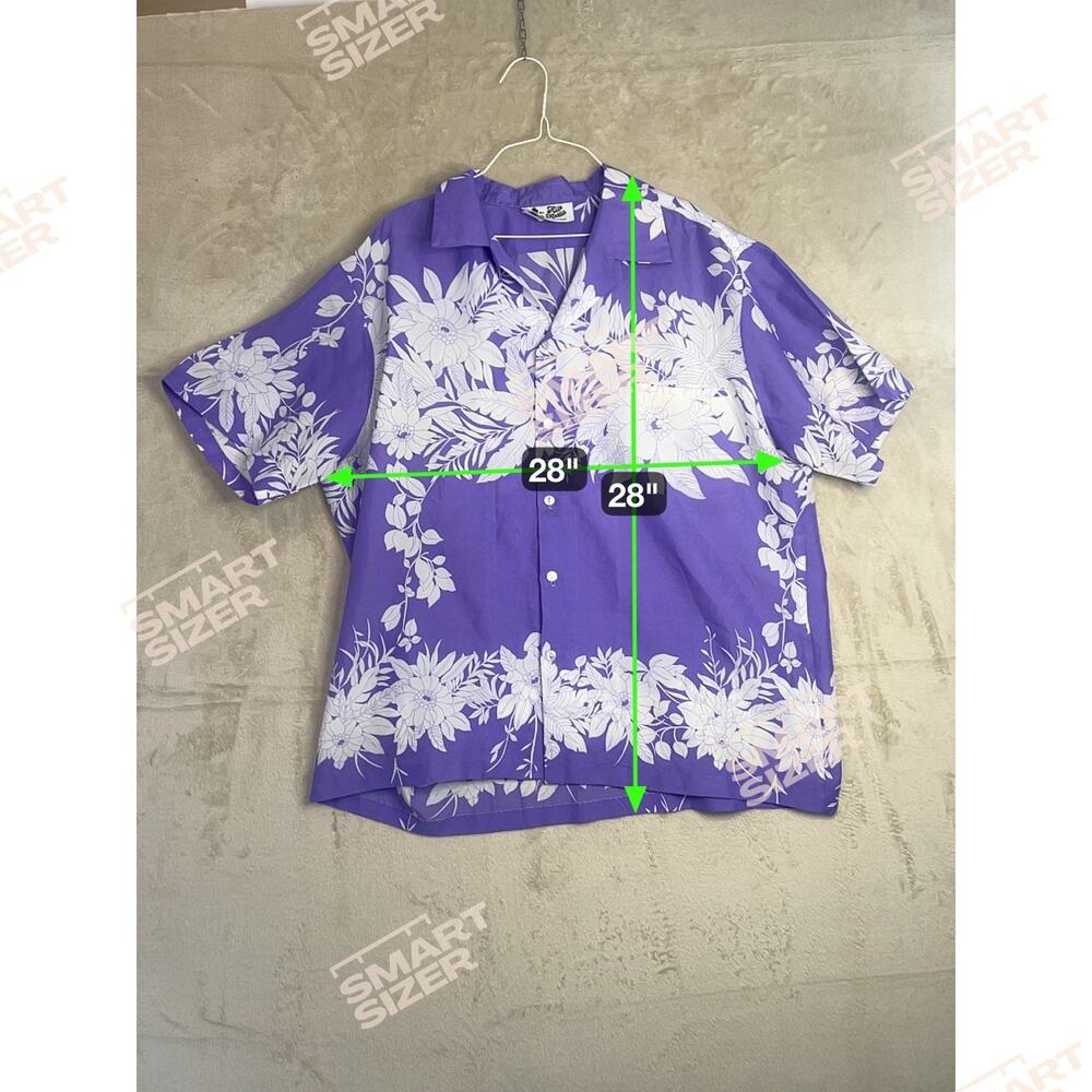 Hilo Hattie Men's Tropical Floral Purple Short-Sleeve Shirt - Picture 7 of 7